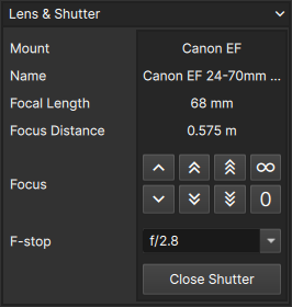 Lens &amp; Shutter Pane
